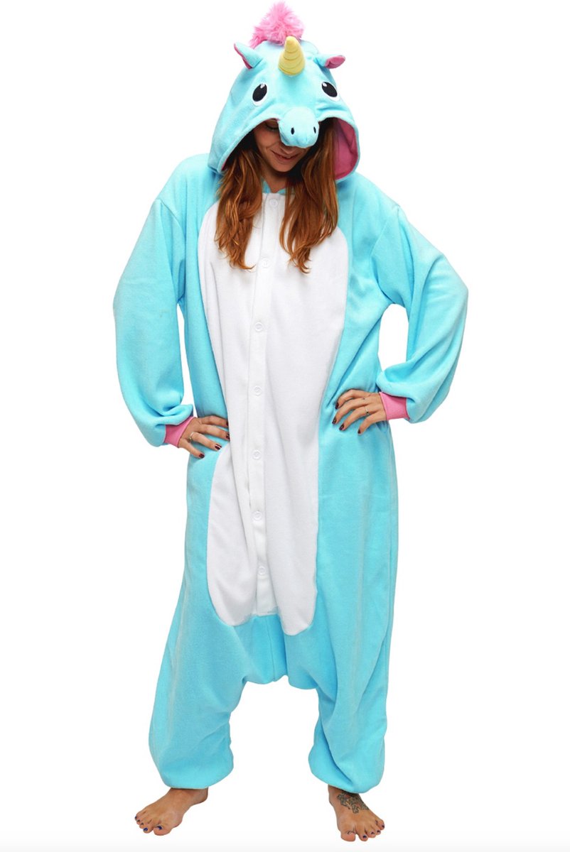KIMU Onesie Blauwe Eenhoorn Pak – Maat 116-122 – Eenhoornpak Unicorn Kostuum Blauw Pak – Kinderen Zacht Jumpsuit Pyjama Huispak Meisje Carnaval Carnavalspak - Afbeelding 2